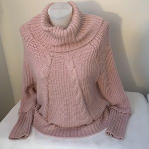 Cowl neck sweater cable knit